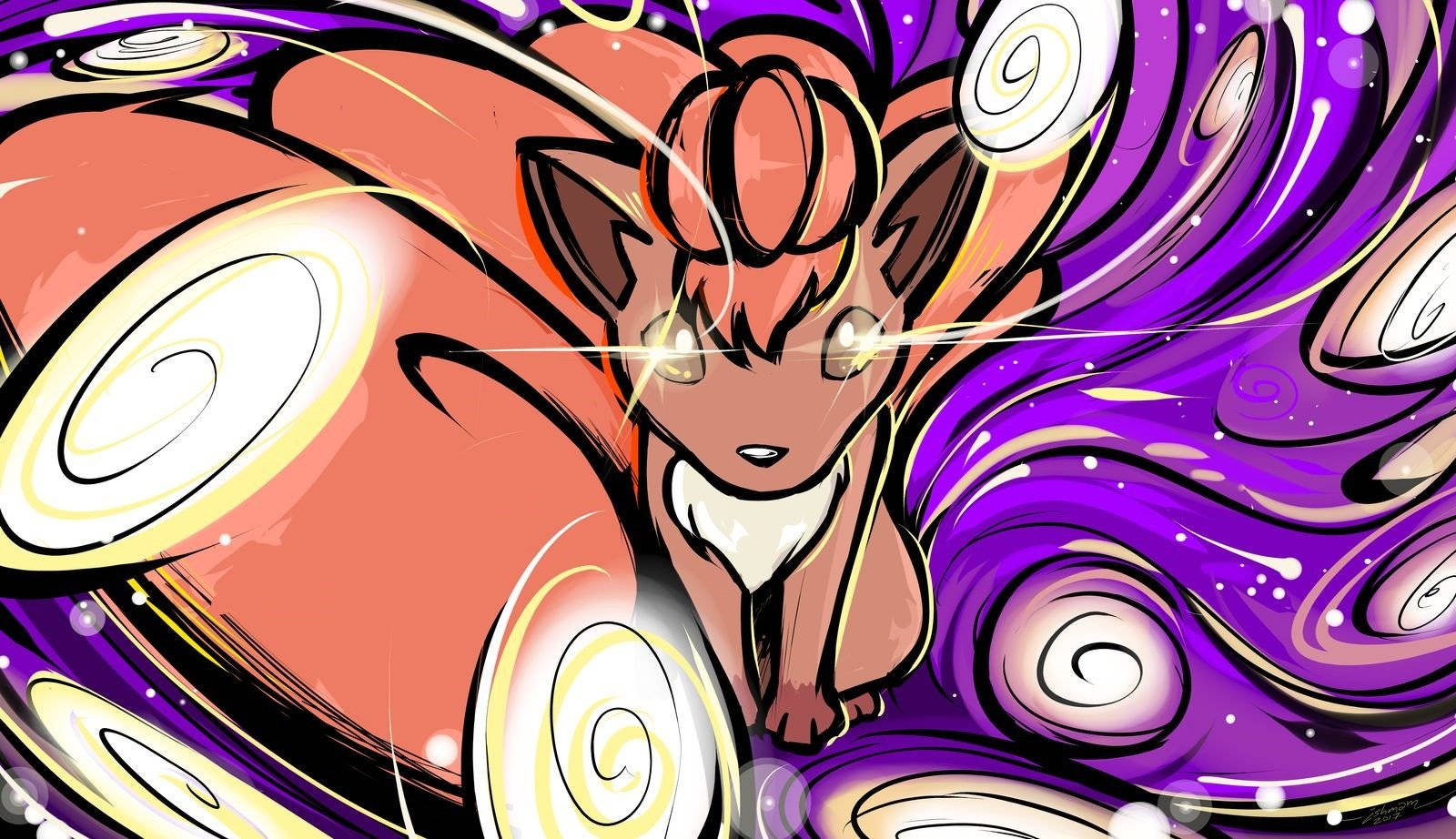 Vulpix spiraalitaustalla Taustakuvat