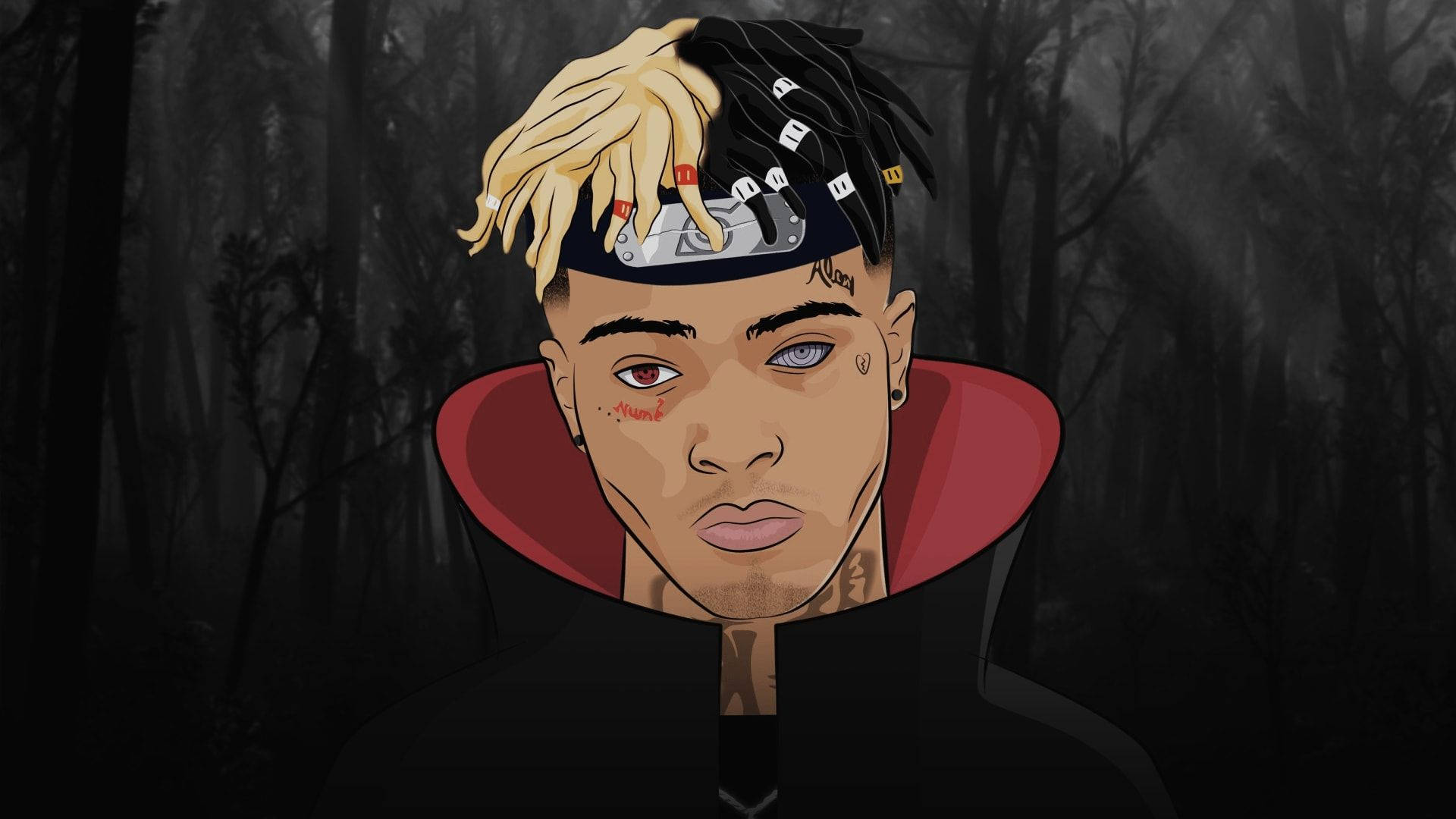 Xxxtentacion Anime Kuuluisassa Akatsuki-viitassa Taustakuvat