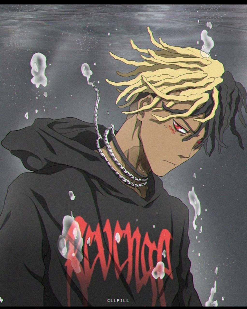 Xxxtentacion Anime mustassa takissa Taustakuvat