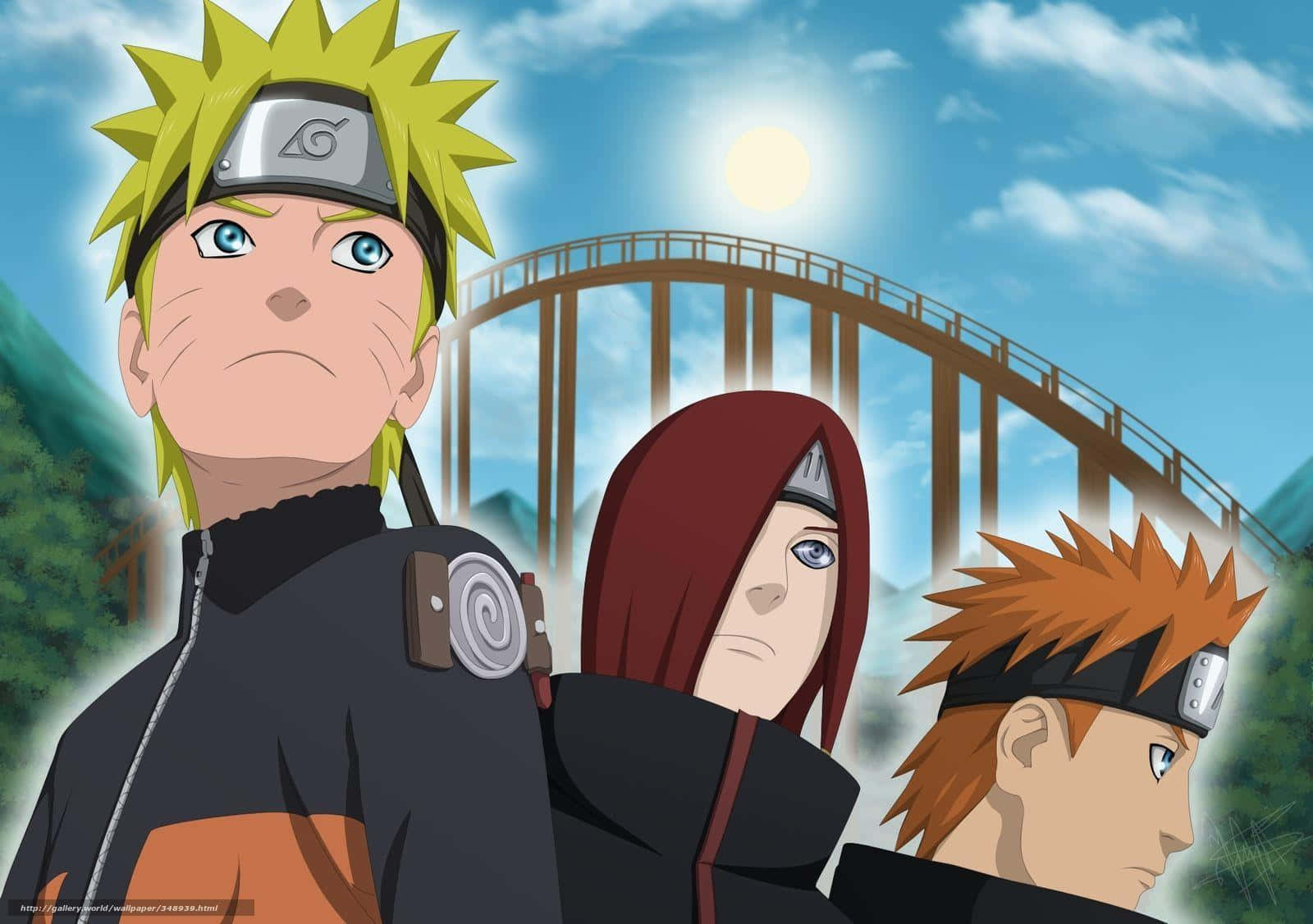 Yahiko yhdessä Naruton ja Nagaton kanssa Taustakuvat