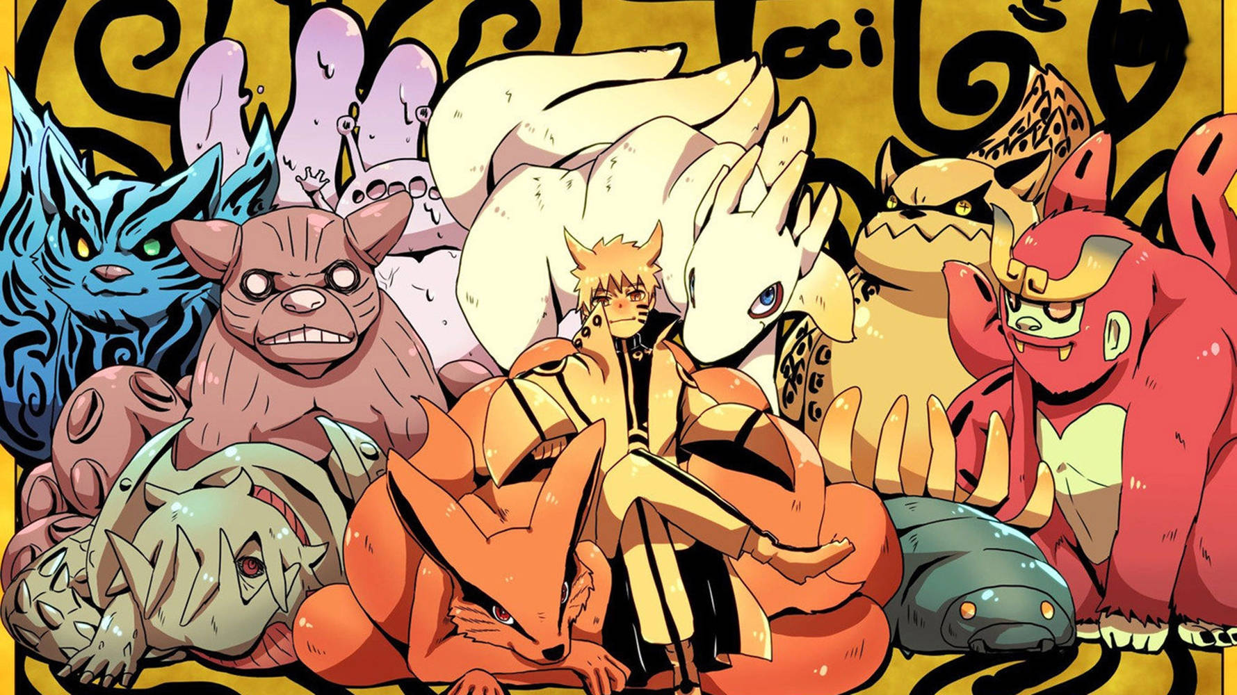 Yhdeksän häntäpedon Naruto-kannettavataustakuva Taustakuvat