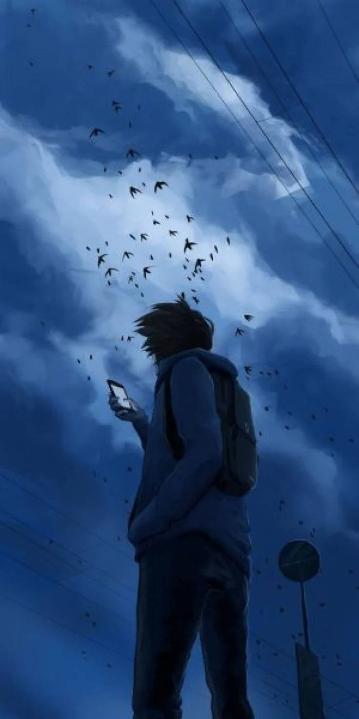 Yksinäinen poika anime pimeän taivaan alla Taustakuvat