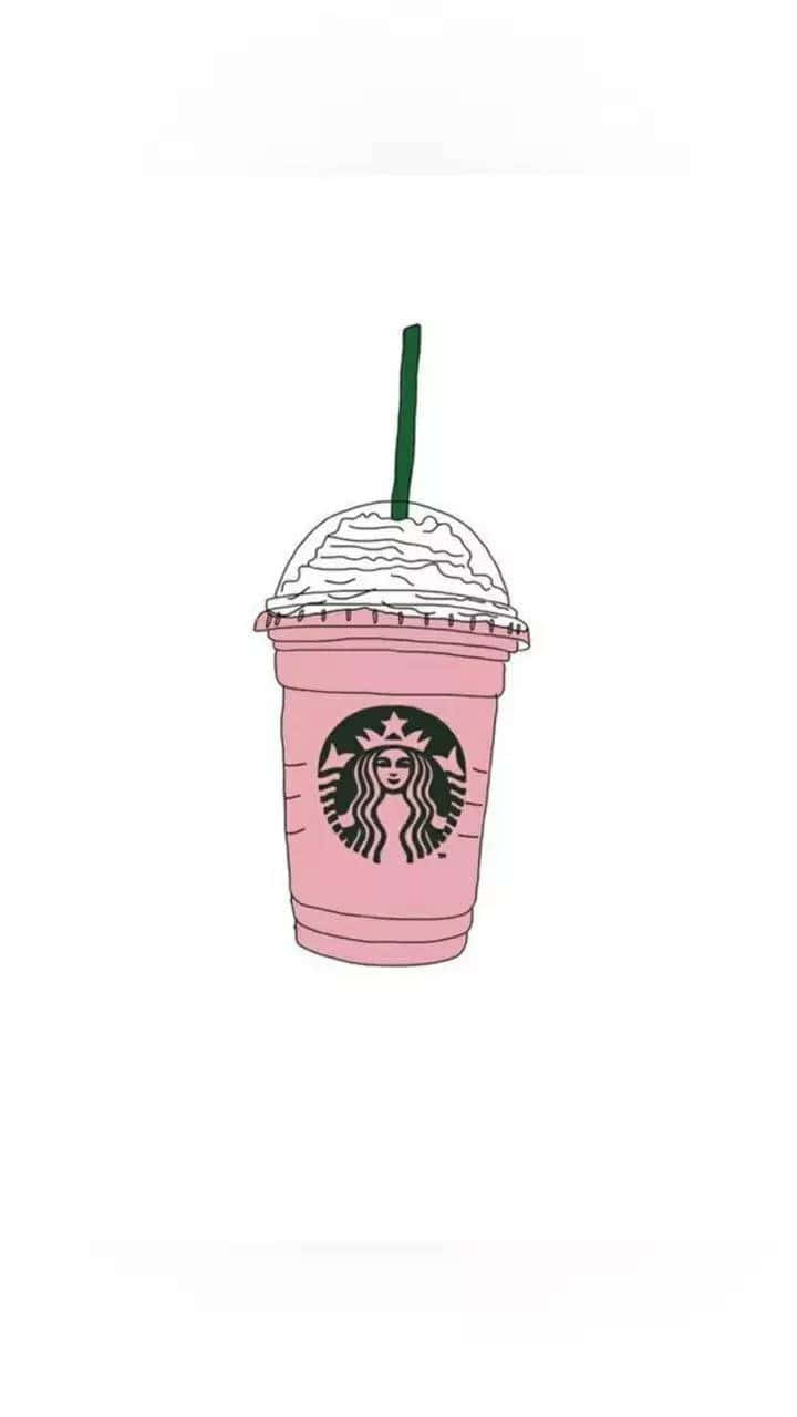 Yksinkertainen esteettinen Starbucks-jääkahvi Pink Drink Taustakuvat