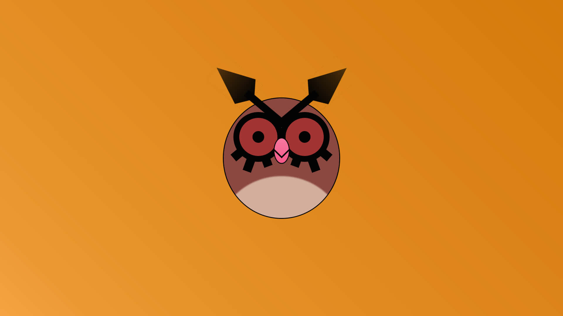 Yksinkertainen Hoothoot-kuvitus oranssilla taustalla Taustakuvat