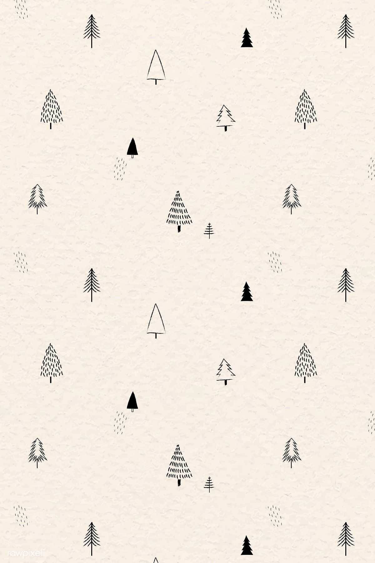 Yksinkertainen joulukuusien doodle Taustakuvat