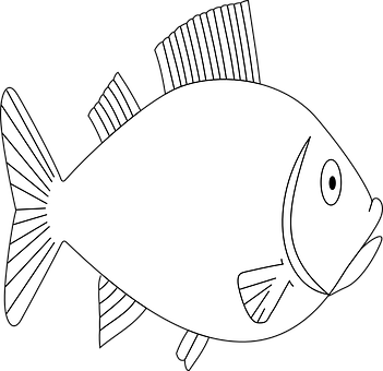Yksinkertainen mustavalkoinen kala-illustraatio Taustakuvat