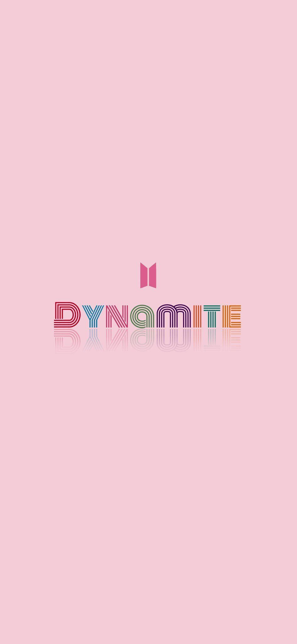 Yksinkertainen vaaleanpunainen BTS Dynamite -logo Taustakuvat
