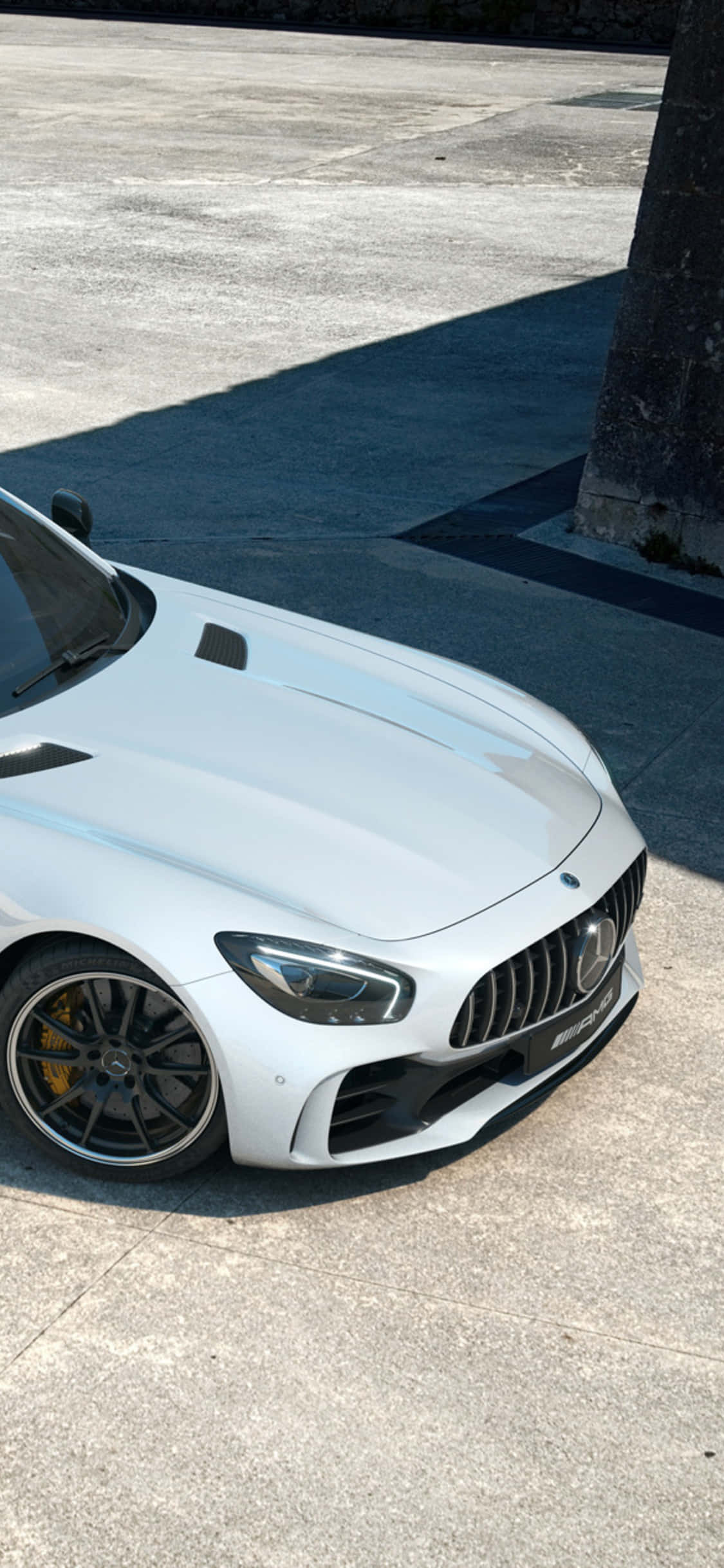 Ylhäältä Etukuva Valkoinen iPhone Xs Mercedes Amg -tausta Taustakuvat