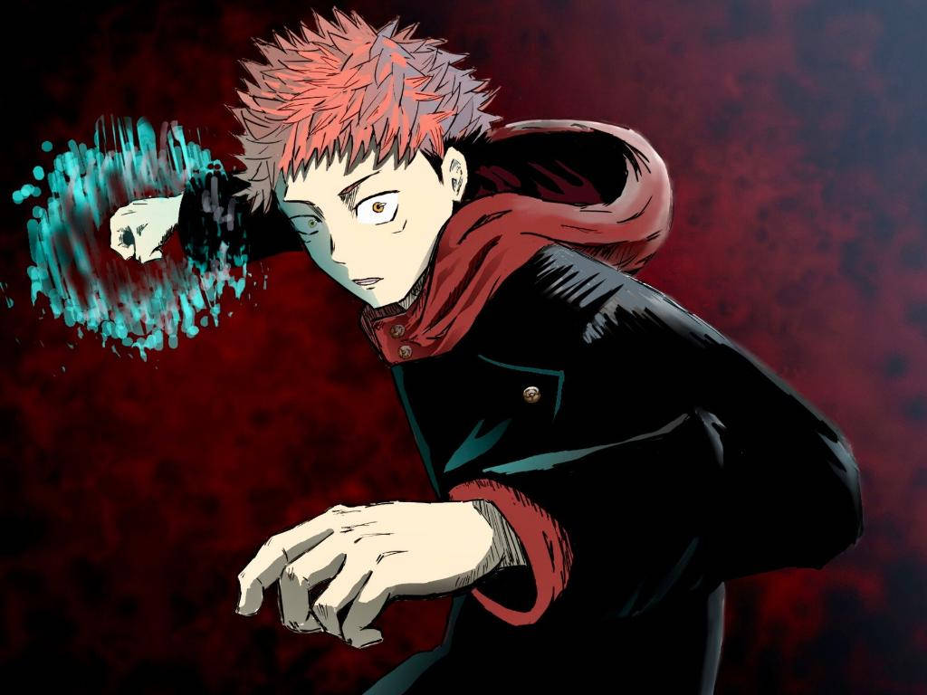 Yuji Itadorin Black Flash Jujutsu Kaisen -anime-taustakuva