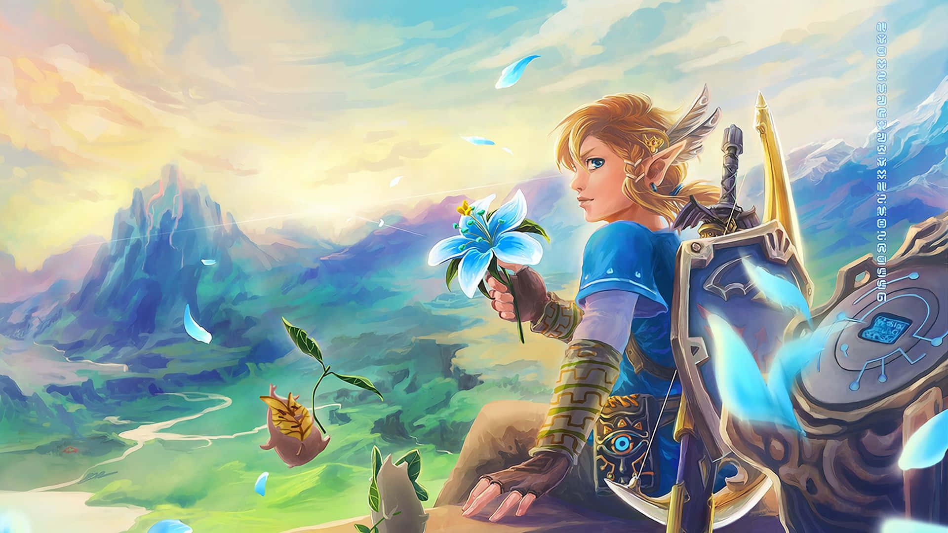 Zelda Botw Fanart Maalaus Link Kukka Taustakuvat