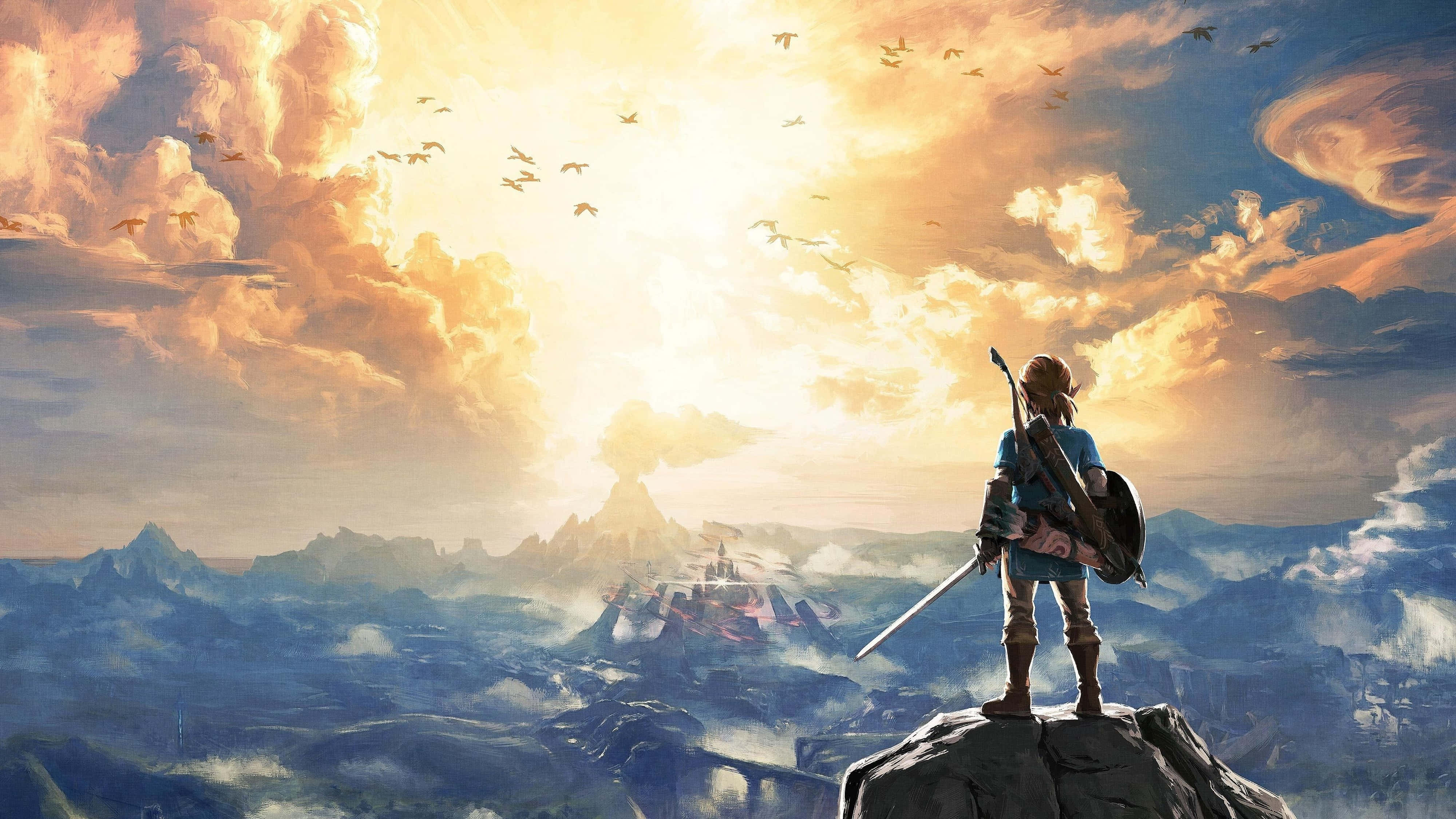 Zelda Breath Of The Wild 4K Link Katselee Taivaalle Taustakuvat