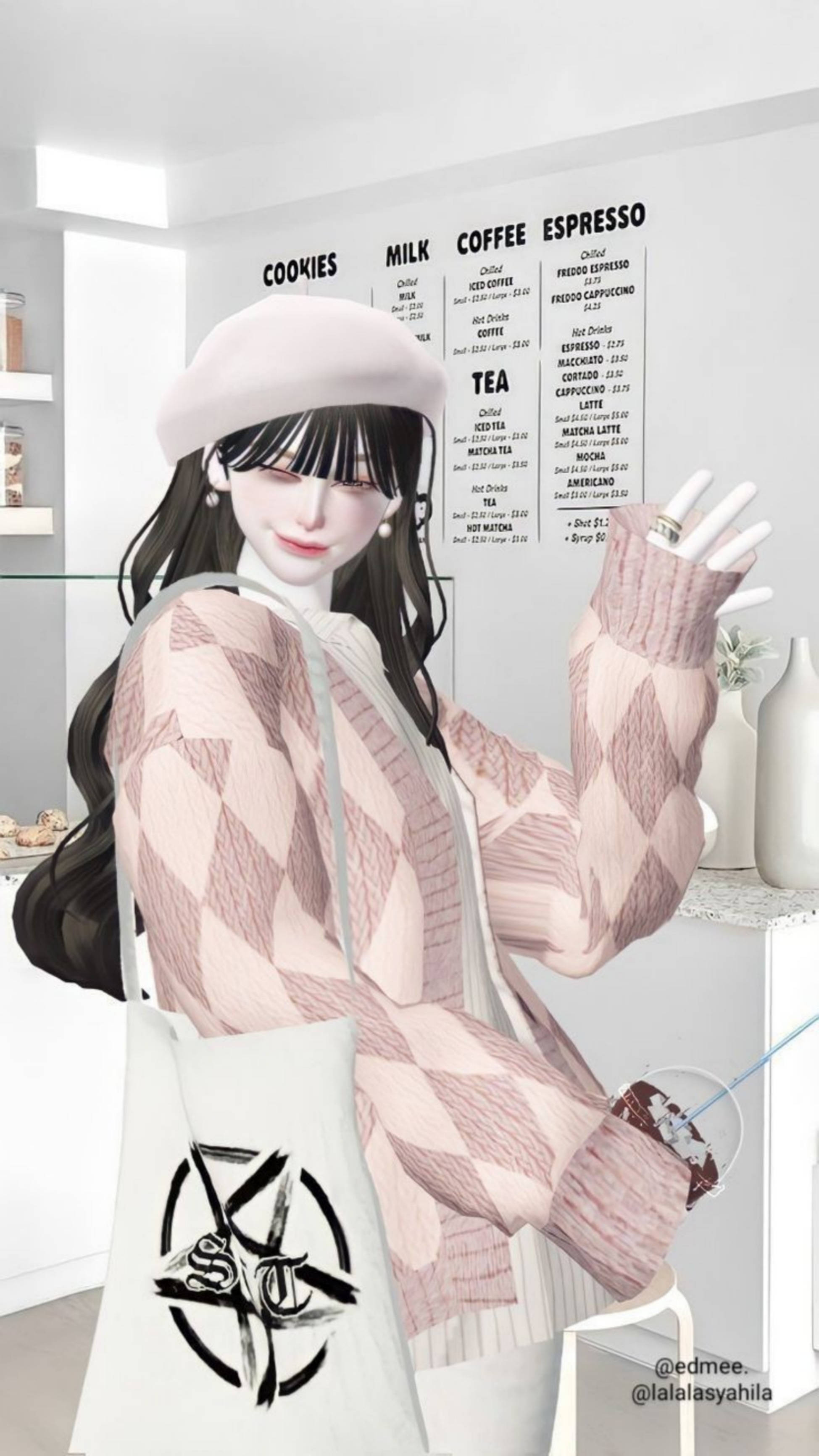 Zepeto Uzzlang Kahvinystävätyttö Taustakuvat