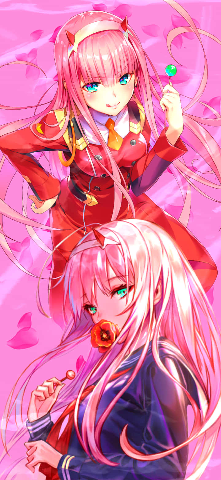 Zero Two ikonisessa mekossaan Taustakuvat