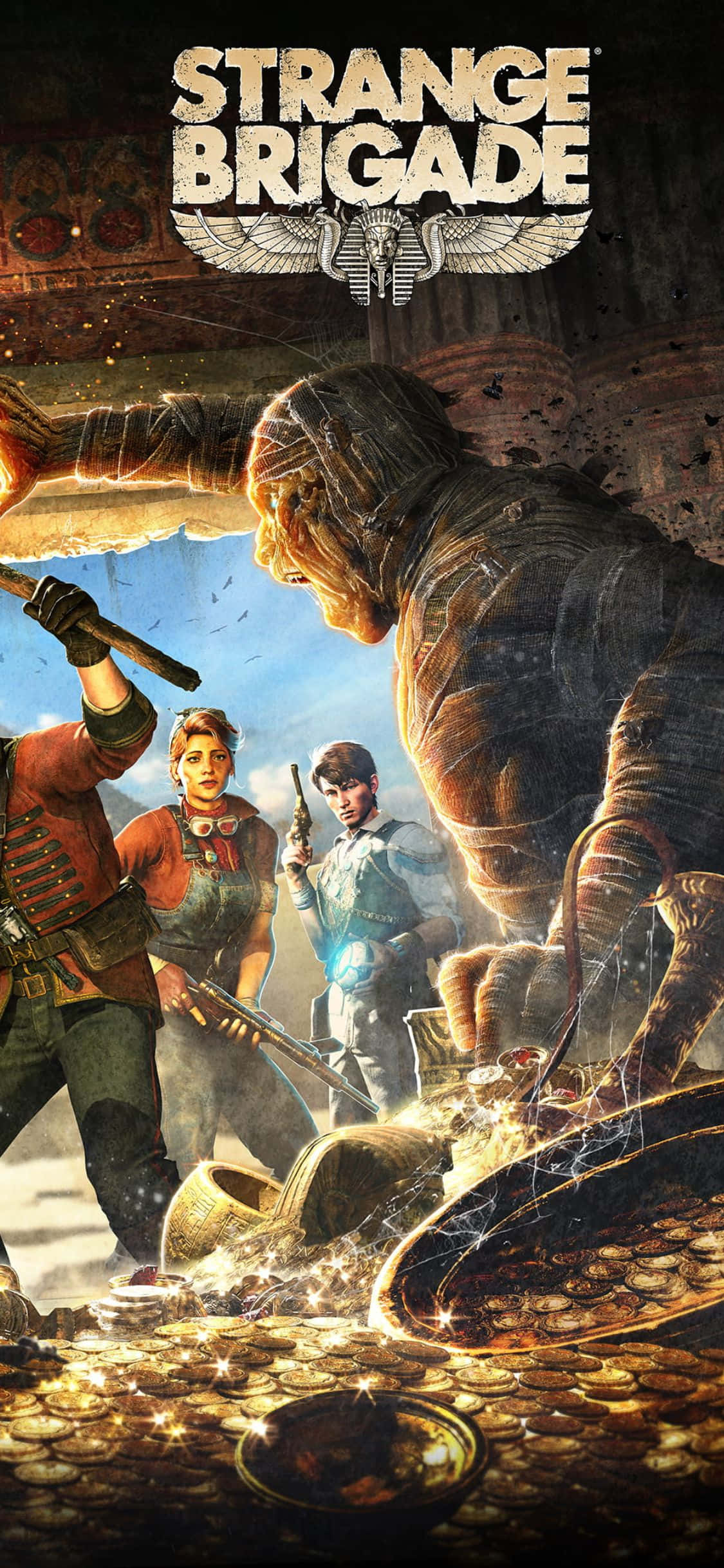 Zombi vartioimassa aarteita iPhone X Strange Brigade -taustakuva Taustakuvat