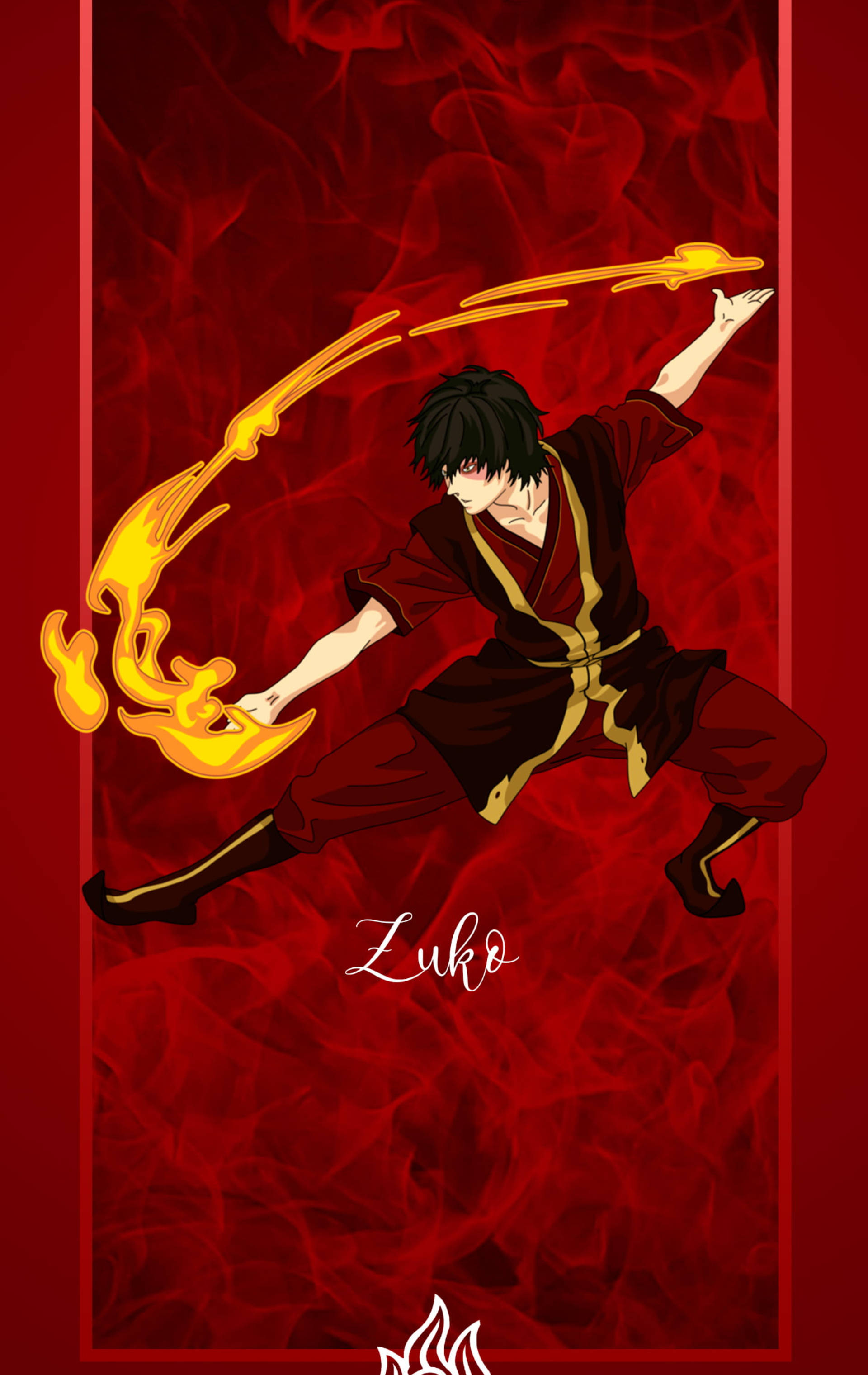 Zuko punaisessa samettitulessa Taustakuvat