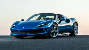 5120X1440 Sininen Ferrari-auto