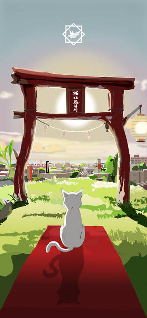 A Whisker Away Torii-portti taustakuva — iPhone 16e Taustakuvat