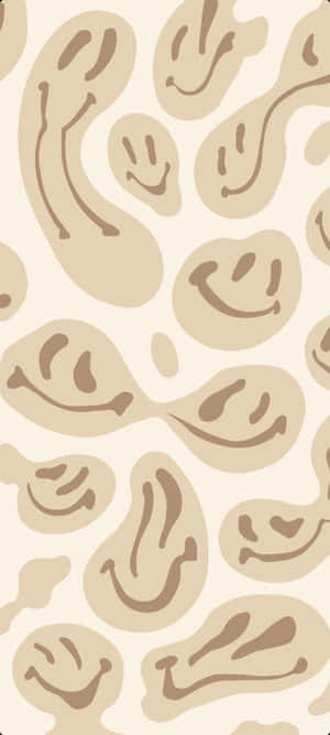 Abstrakti beige valuvan esteettisen trippihymynaaman kuvio — Honor Magic8 Pro Taustakuvat