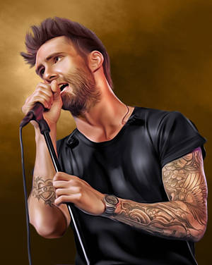 Adam Levine Digital Painting -taustakuva — 4:5 Taustakuvat