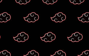 Akatsuki-logo mustat Shinobi-pilvet — Minimalistinen anime Taustakuvat