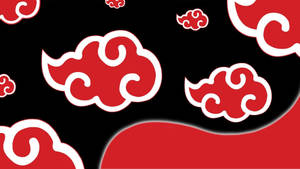 Akatsuki-logo tyylitellyt punaiset pilvet — Anime työpöytä Taustakuvat