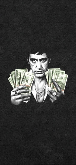 Al Pacino Scarface Setelitukko — Galaxy S24 Taustakuvat
