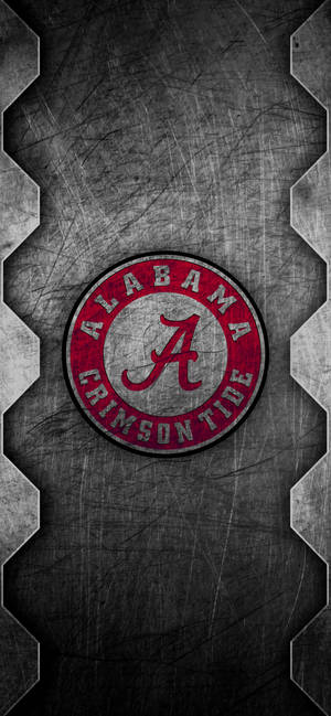Alabama Crimson Tide naarmutettu metallitaide -taustakuva — iPhone 13 Mini Taustakuvat