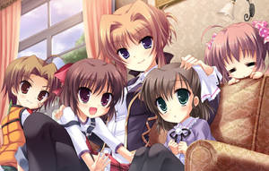 Anime-lapset Endless Jade Sea -taustakuva