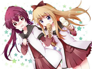 Anime lesbian Ayano ja Kyoko -taustakuva — Anime lesbo Taustakuvat