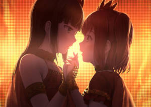 Anime lesbian Dia ja Ruby -taustakuva — Anime lesbo Taustakuvat