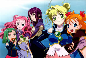 Anime lesbian Simoun -hahmot taustakuva — Anime lesbo Taustakuvat