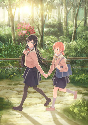 Anime lesbot metsässä -taustakuva — Anime lesbo Taustakuvat