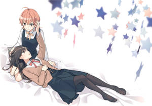 Anime lesbot tähtitaidetta taustakuva — Anime lesbo Taustakuvat