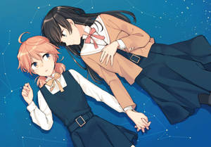 Anime lesbot tähtikuvio taide taustakuva — Anime lesbo Taustakuvat