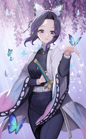 Anime Lukitusnäyttö Shinobu Oshino — Huawei MatePad Mini Taustakuvat