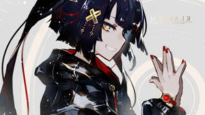 Anime-tyttö hupparissa mustana taustakuva — Anime tyttö huppari Taustakuvat