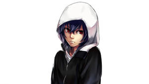 Anime-tyttö hupparissa kuvitus — Anime girl Taustakuvat