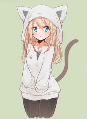 Anime-tyttö huppari kuvat — Söpö anime-tyttö Taustakuvat