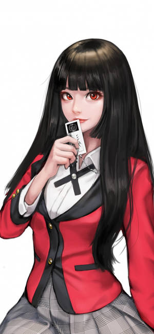 Anime-tyttö Yumeko Jabami taustakuva — iPhone 11 Pro Taustakuvat