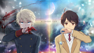Animehahmot Aldnoah Zero -taustakuva — Minimalistinen anime Taustakuvat