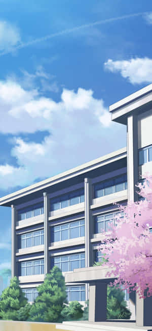 Animekoulurakennus Sakura — Vivo X300 Ultra Taustakuvat