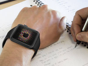 Apple Watch mustalla silikonirannekkeella -taustakuva — Apple Watch Taustakuvat
