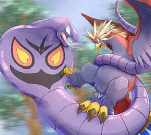 Arbok vastaan Braviary — Pokemon Taustakuvat