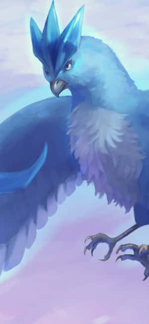 Articuno pastelliliukuväritaustalla — Galaxy A57 Taustakuvat