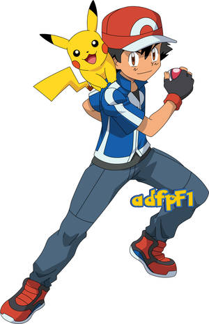 Ash ja Pikachu HD-juoksuasento — Galaxy Tab Active5 Taustakuvat