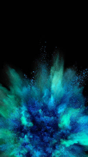 AMOLED-taustakuva sinisen jauheen räjähdyksestä eri sävyissä.