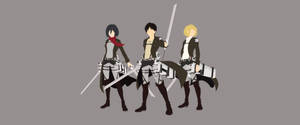 Attack on Titans Kolmikko Minimalistinen Anime — Minimalistinen anime Taustakuvat