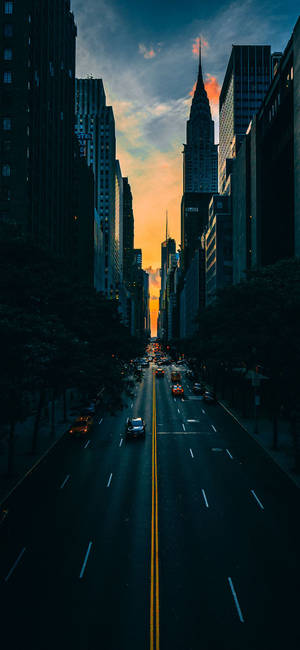 Autot Ajamassa New Yorkin Kaupungissa Iphone — iPhone 14 Pro Max Taustakuvat