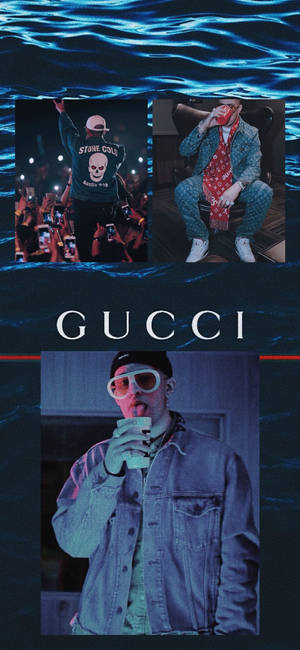Bad Bunny Gucci juliste taustakuva — iPhone 14 Pro Max Taustakuvat