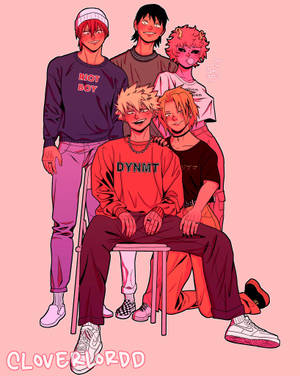 Bakusquad pinkki estetiikka -taustakuva — 4:5 Taustakuvat